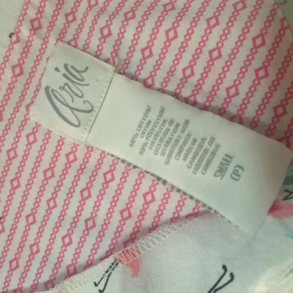 Aria Flamingo print sleeveless  cotton blend top SZ S - Picture 8 of 8